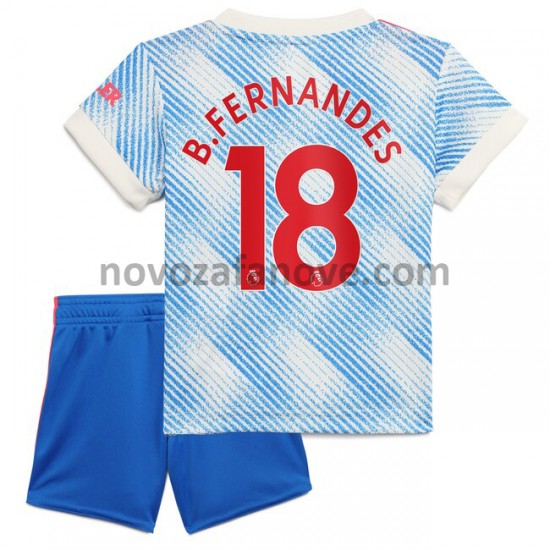 Nogometni Dres Manchester United Bruno Fernandes 18 Dječji Gostujući 2021-2022 Kratkih Rukava