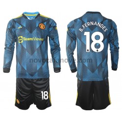 Nogometni Dres Manchester United Bruno Fernandes 18 Dječji Treći 2021-2022 Dugim Rukavima