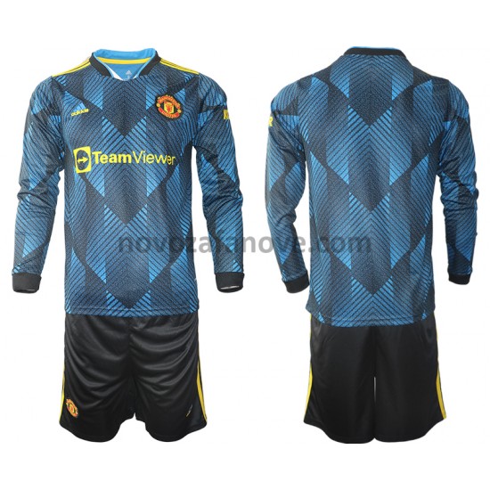 Nogometni Dres Manchester United Dječji Treći 2021-2022 Dugim Rukavima