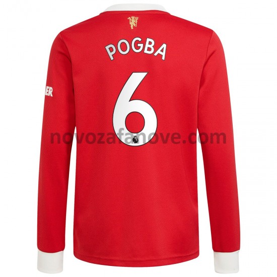 Nogometni Dres Manchester United Paul Pogba 6 Domaći 2021-2022 Dugim Rukavima