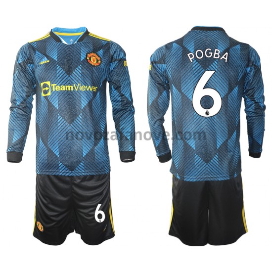 Nogometni Dres Manchester United Paul Pogba 6 Dječji Treći 2021-2022 Dugim Rukavima