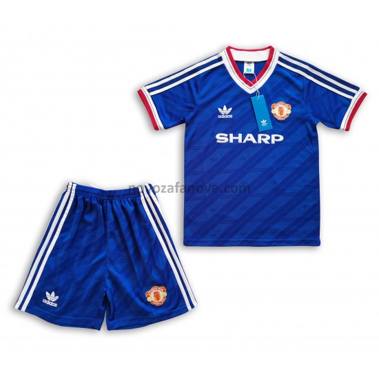 Nogometni Dres Manchester United Retro Dječji Gostujući 1986 Kratkih Rukava