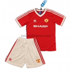 Nogometni Dres Manchester United Retro Dječji Domaći 1984 Kratkih Rukava