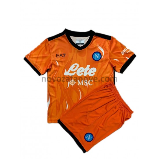 Nogometni Dres SSC Napoli Golmanski Dječji Treći 2021-2022 Kratkih Rukava