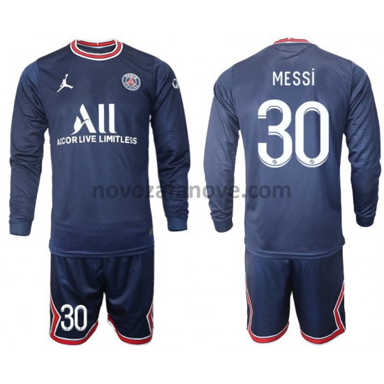 Nogometni Dres Paris Saint-Germain MESSI 30 Dječji Domaći 2021-2022 Dugim Rukavima