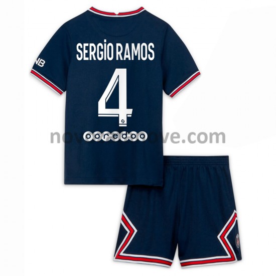 Nogometni Dres Paris Saint-Germain Sergio Ramos 4 Dječji Domaći 2021-2022 Kratkih Rukava