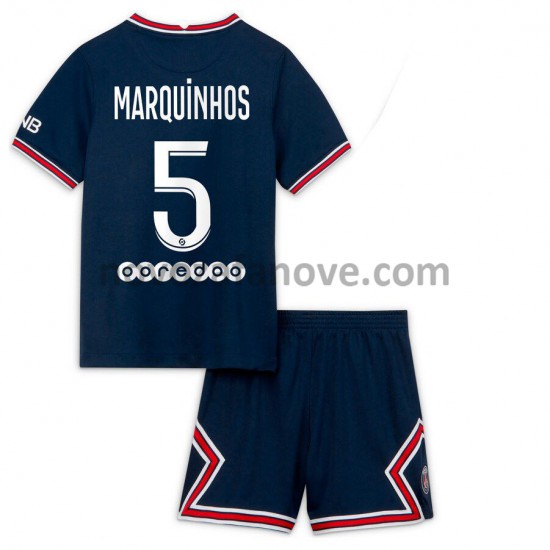 Nogometni Dres Paris Saint-Germain Marquinhos 5 Dječji Domaći 2021-2022 Kratkih Rukava