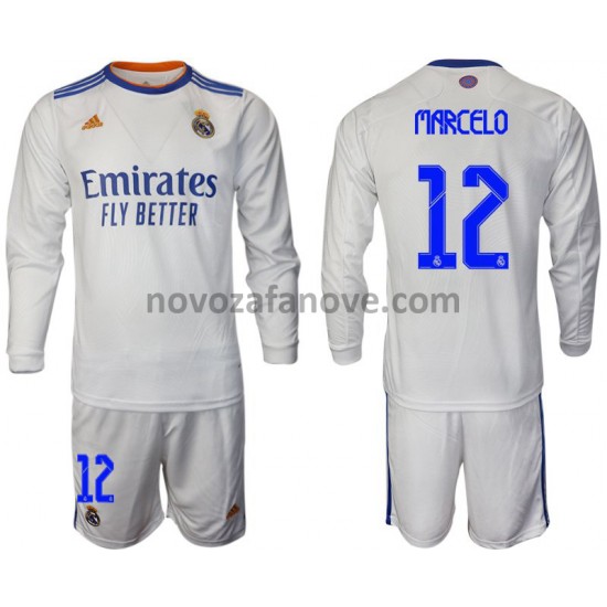 Nogometni Dres Real Madrid Marcelo 12 Dječji Domaći 2021-2022 Dugim Rukavima