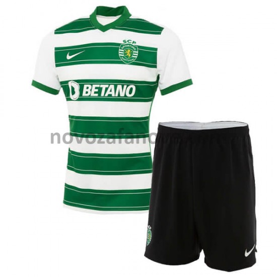 Nogometni Dres Sporting CP Dječji Domaći 2021-2022 Kratkih Rukava
