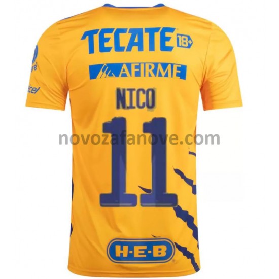 Nogometni Dres Tigres UANL Nico Lopez 11 Domaći 2021-2022 Kratkih Rukava
