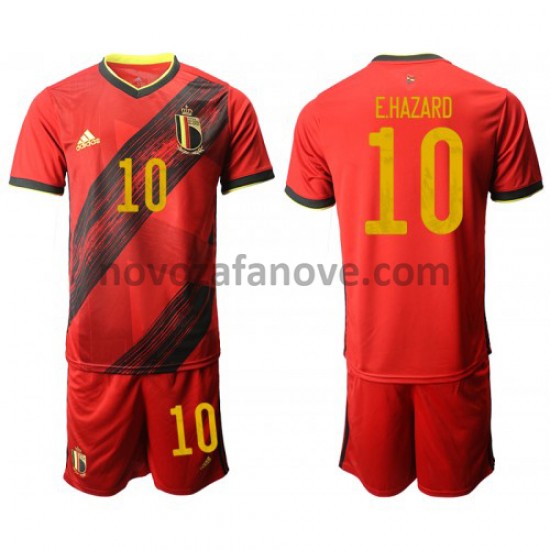 Nogometni Dres Belgija Eden Hazard 10 Dječji Domaći Euro 2020 Kratkih Rukava