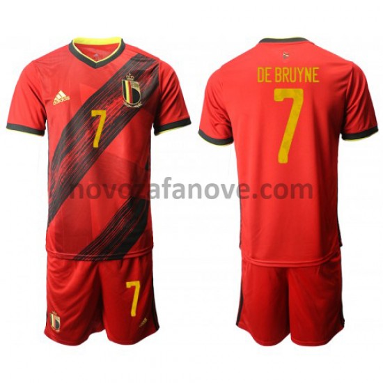 Nogometni Dres Belgija Kevin De Bruyne 7 Dječji Domaći Euro 2020 Kratkih Rukava