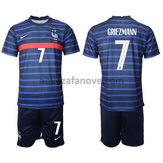 Nogometni Dres Francuska Antoine Griezmann 7 Dječji Domaći Euro 2020 Kratkih Rukava