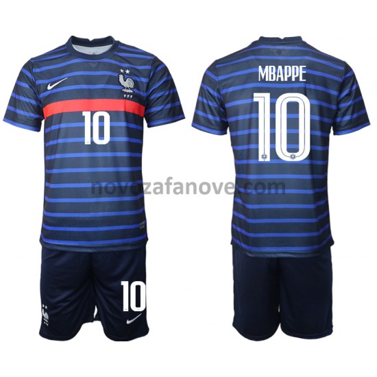 Nogometni Dres Francuska Kylian Mbappé 10 Dječji Domaći Euro 2020 Kratkih Rukava