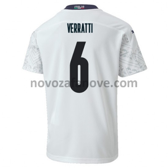Nogometni Dres Italija VERRATTI 6 Gostujući Euro 2020 Kratkih Rukava