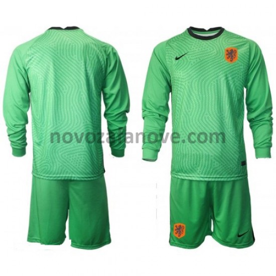 Nogometni Dres Nizozemska Golmanski Dječji Gostujući Euro 2020 Dugim Rukavima
