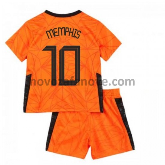 Nogometni Dres Nizozemska Memphis Depay 10 Dječji Domaći Euro 2020 Kratkih Rukava