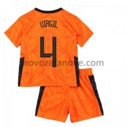 Nogometni Dres Nizozemska Virgil van Dijk 4 Dječji Domaći Euro 2020 Kratkih Rukava