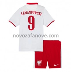 Nogometni Dres Poljska Robert Lewandowski 9 Dječji Domaći Euro 2020 Kratkih Rukava