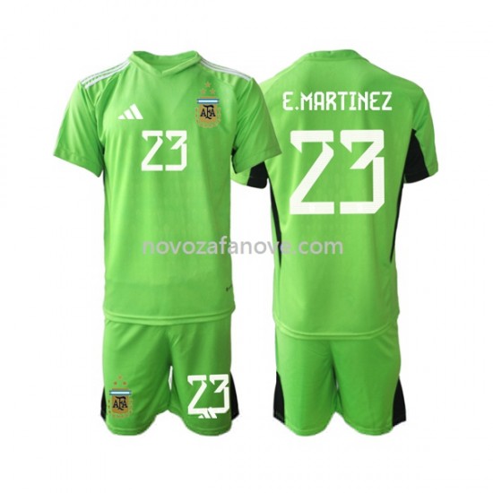 Nogometni Dres Argentina Emiliano Martinez 23 Golmanski Dječji Domaći Svjetsko prvenstvo 2022 Kratkih Rukava