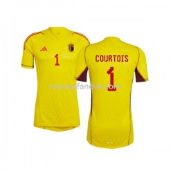 Nogometni Dres Belgija Courtois 1 Golmanski Muški Gostujući Svjetsko prvenstvo 2022 Kratkih Rukava