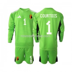 Nogometni Dres Belgija Courtois 1 Golmanski Dječji Domaći 2021-2022 Dugim Rukavima