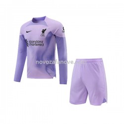 Nogometni Dres Liverpool Golmanski Dječji Domaći 2022-2023 Dugim Rukavima