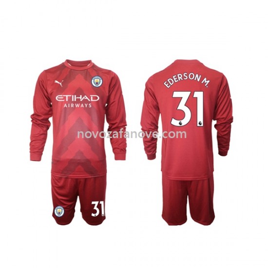 Nogometni Dres Manchester City Ederson M 31 Golmanski Dječji Domaći 2022-2023 Dugim Rukavima