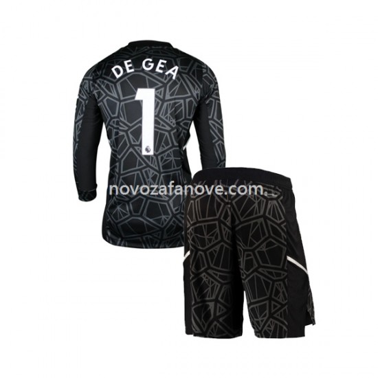 Nogometni Dres Manchester United DE GEA 1 Golmanski Dječji Gostujući 2022-2023 Dugim Rukavima