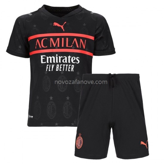 Nogometni Dres AC Milan Dječji Treći 2021-2022 Kratkih Rukava