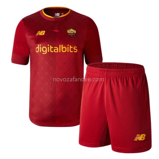 Nogometni Dres AS Roma Dječji Domaći 2022-2023 Kratkih Rukava
