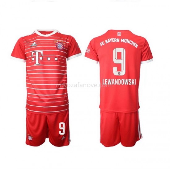 Nogometni Dres Bayern München Lewandowski 9 Dječji Domaći 2022-2023 Kratkih Rukava