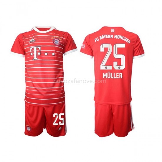 Nogometni Dres Bayern München Muller 25 Dječji Domaći 2022-2023 Kratkih Rukava