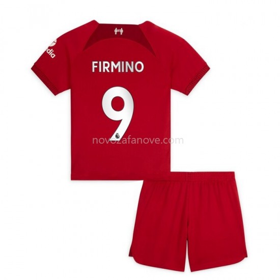 Nogometni Dres Liverpool Firmino 9 Dječji Domaći 2022-2023 Kratkih Rukava
