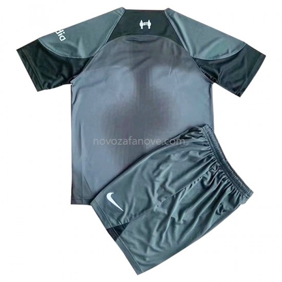 Nogometni Dres Liverpool Golmanski Dječji Gostujući 2022-2023 Kratkih Rukava