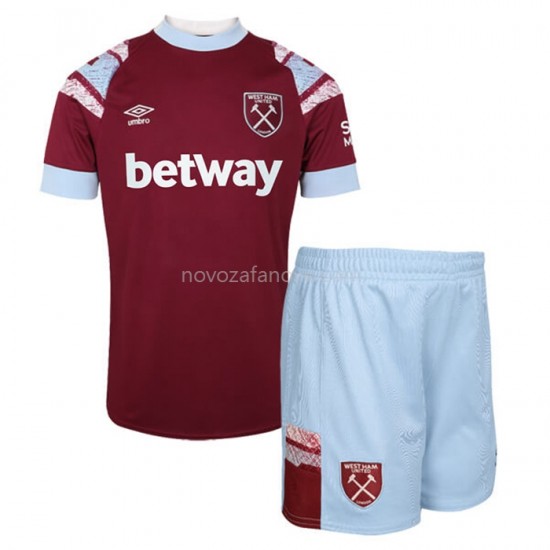 Nogometni Dres West Ham United Dječji Domaći 2022-2023 Kratkih Rukava