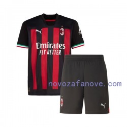 Nogometni Dres AC Milan Dječji Domaći 2022-2023 Kratkih Rukava
