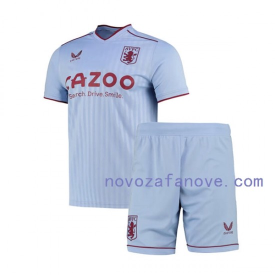 Nogometni Dres Aston Villa Dječji Gostujući 2022-2023 Kratkih Rukava