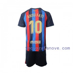 Nogometni Dres FC Barcelona Ansu Fati 10 Dječji Domaći 2022-2023 Kratkih Rukava