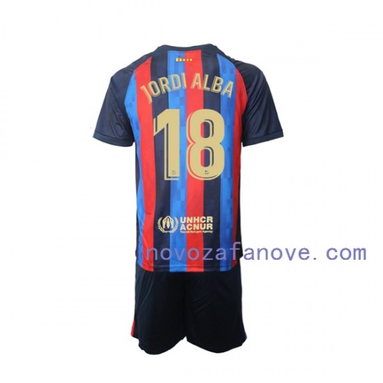 Nogometni Dres FC Barcelona Jordi Alba 18 Dječji Domaći 2022-2023 Kratkih Rukava