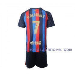 Nogometni Dres FC Barcelona Ousmane Dembele 7 Dječji Domaći 2022-2023 Kratkih Rukava