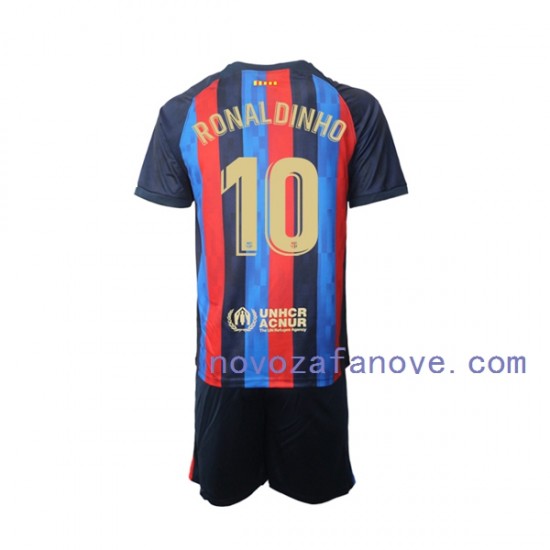 Nogometni Dres FC Barcelona Ronaldinho 10 Dječji Domaći 2022-2023 Kratkih Rukava
