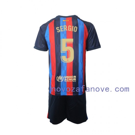 Nogometni Dres FC Barcelona Sergio Busquets 5 Dječji Domaći 2022-2023 Kratkih Rukava