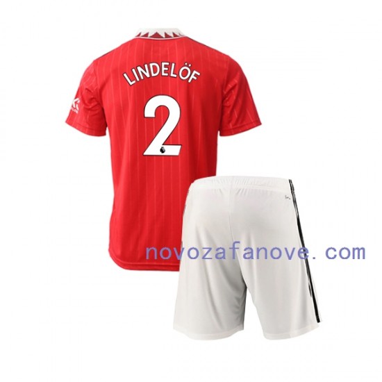 Nogometni Dres Manchester United Victor Lindelof 2 Dječji Domaći 2022-2023 Kratkih Rukava