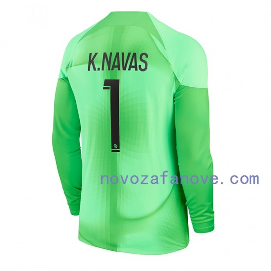 Nogometni Dres Paris Saint-Germain K.Navas 1 Golmanski Muški Domaći 2022-2023 Dugim Rukavima