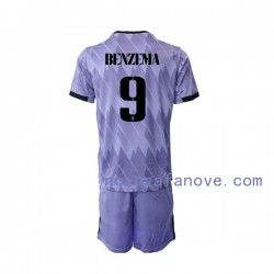 Nogometni Dres Real Madrid Karim Benzema 9 Dječji Gostujući 2022-2023 Kratkih Rukava