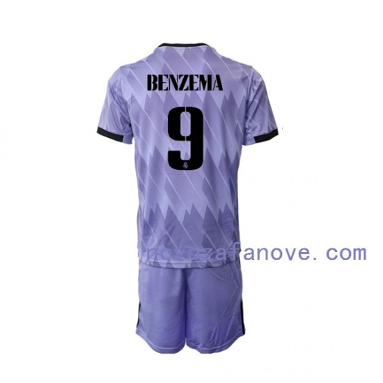 Nogometni Dres Real Madrid Karim Benzema 9 Dječji Gostujući 2022-2023 Kratkih Rukava