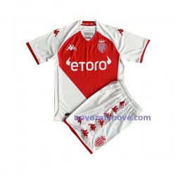 Nogometni Dres AS Monaco Dječji Domaći 2022-2023 Kratkih Rukava