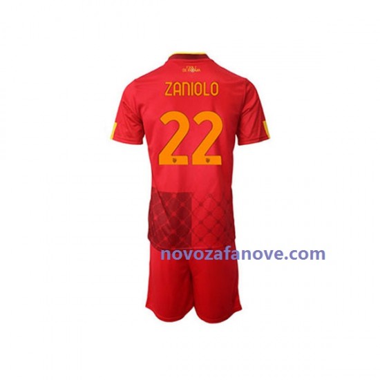 Nogometni Dres Roma Nicolo Zaniolo 22 Dječji Domaći 2022-2023 Kratkih Rukava