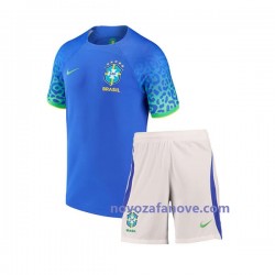 Nogometni Dres Brazil Dječji Gostujući Svjetsko prvenstvo 2022 Kratkih Rukava